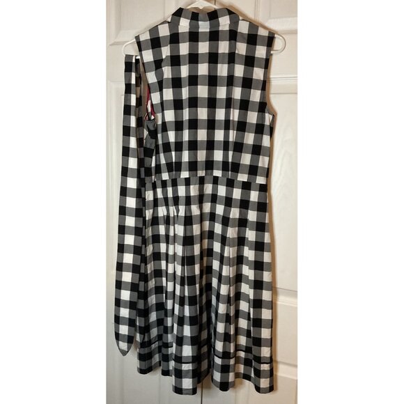 Talbots Black White Buffalo Check Gingham Sleeveless Retro Pinup Dress Plaid 10 - Picture 4 of 4